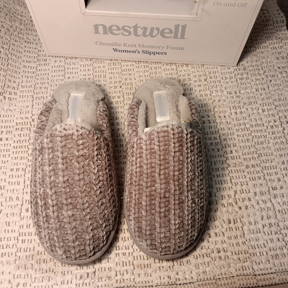 Nestwell BBB women's chenille knit memory foam slippers sz Small / 5 - 6 - NEW - Picture 2 of 16
